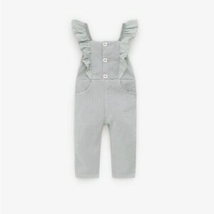 Zara Kids Sage green Cargo Frilly Overalls Size 3/4 3T